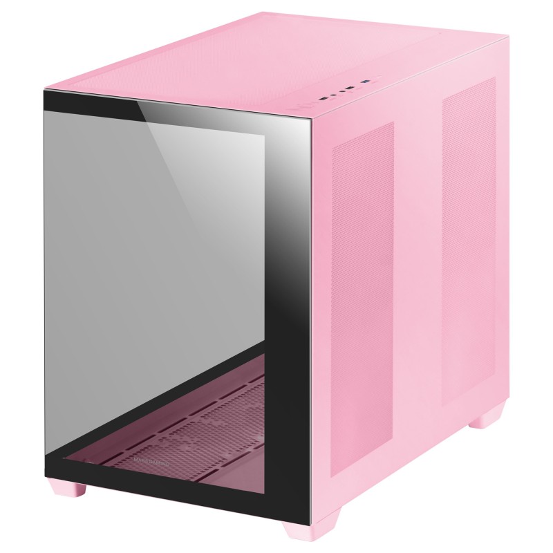 MCV4 Rosa  Torre Gaming Custom XXL E-ATX  Ventana Cristal Templado Lateral y Frontal Sin Marco  Estructura Modular Doble Cáma