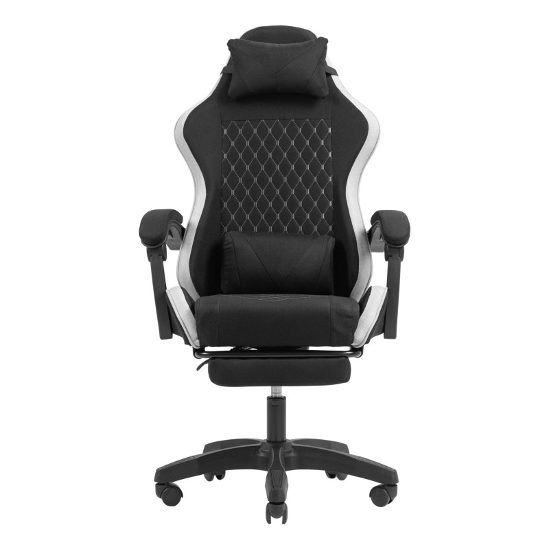 MGC-X Fabric Silla para videojuegos de PC Asiento acolchado Negro  Blanco