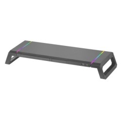 MGS-ONE Negro  Soporte Monitor RGB Chroma  Tamaño Ajustable  Soporte Smartphone y Tablet  USB Frontal 2.0