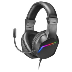 MH122 Negro  Cascos Gaming FRGB Over Ear con Micrófono  Sonido HiFi  Cancelación de Sonido  Ultraligeros  PS4 PS5 Xbox Switch