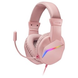 MH122 Rosa  Cascos Gaming FRGB Over Ear con Micrófono  Sonido HiFi  Cancelación de Sonido  Ultraligeros  PS4 PS5 Xbox Switch 