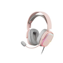 MHAX Rosa  Auriculares Gaming RGB  Micrófono Extraíble  HiFi  Compatibilidad Multiplataforma