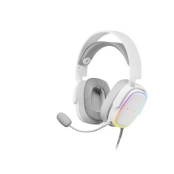 MHAX Blanco  Auriculares Gaming RGB  Micrófono Extraíble  HiFi  Compatibilidad Multiplataforma