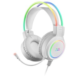 MHRGBW  Auriculares Chroma RGB Flow  Micrófono Profesional  Sonido Espacial  Blanco