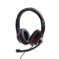 MHS-03-BKRD auricular y casco Auriculares Alámbrico Diadema Juego Negro  Rojo
