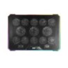 MNBC13  Base Refrigeradora y Stand para Portátiles Hasta 17”  Iluminación ARGB 10 Modos  13x Ventiladores con LED Blanco  Reg