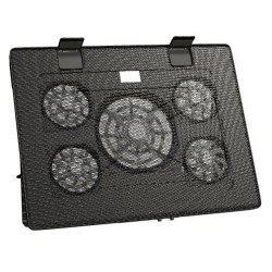 MNBC2  Base Refrigeradora y Stand para Portátiles Hasta 17.3”  Iluminación LED Roja  5x Ventiladores UA5  Regulable 6 Posicio