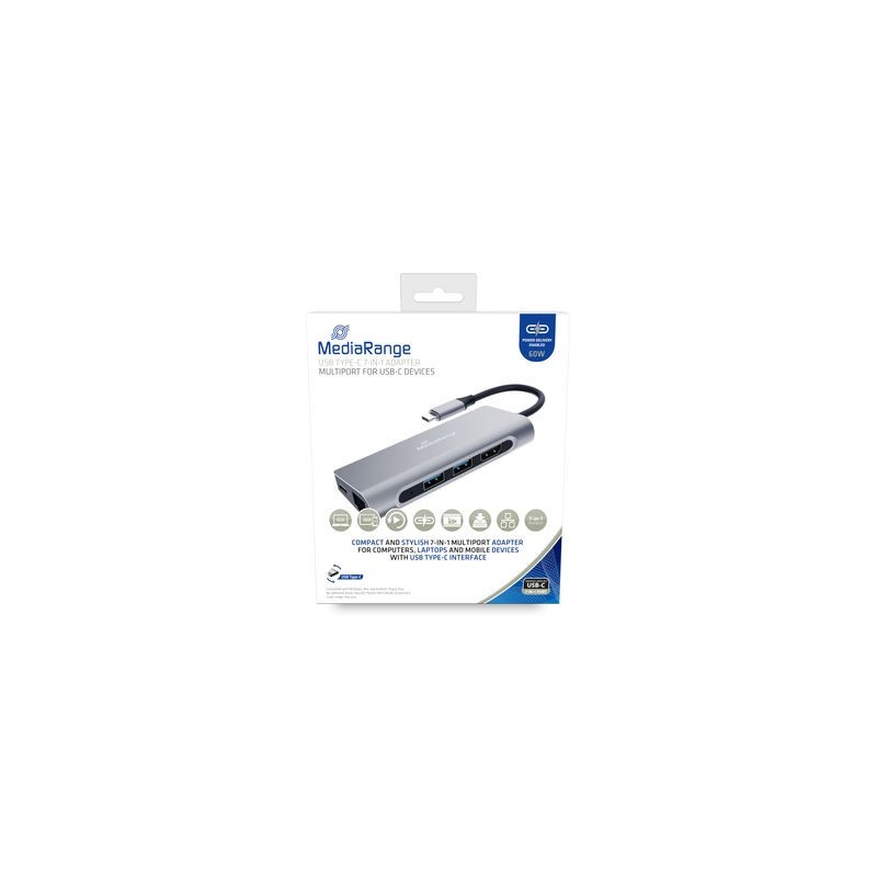 MRCS510 base para portátil y replicador de puertos USB 3.2 Gen 1 (3.1 Gen 1) Type-C Plata