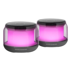 MS-AURA  Altavoces Bluetooth 5.3  Chipset DSP Personalizado 15W  Iluminación RGB con Diseño ClearView 360º  Altavoces Compact