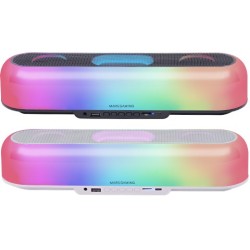 MSB-ORB  Altavoz Portátil + Barra de Sonido 20W  Iluminación Orbilight RGB 360º  Soundbar con Sistema de Triple Driver  Altav