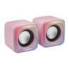 MSCUBEP Rosa  Altavoces Gaming RGB Compactos  Procesador Sonido DSP 8W  Control Volumen