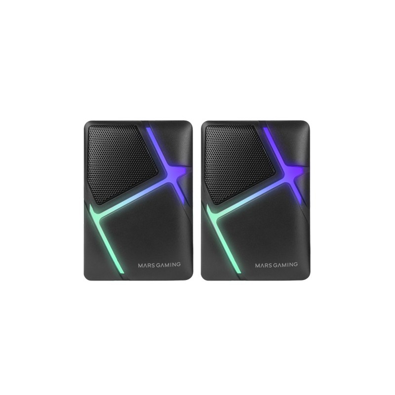 MS-H  Altavoces Gaming RGB Flow  Drivers Invertidos y Sonido 3D-Surround 10W  Altavoces Compactos con Caja de Control de Volu