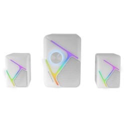 MS-H21  Altavoces Gaming RGB 2.1 y Subwoofer 35W  Sistema Drivers Invertidos 3D Surround  Altavoces Compactos con Iluminación