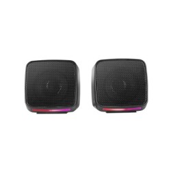 MS-PRO  Altavoces Compactos 10W  Iluminación RGB Flow Dinámica  Altavoz PC con Caja de Control y Entrada Jack 3.5mm  Altavoce