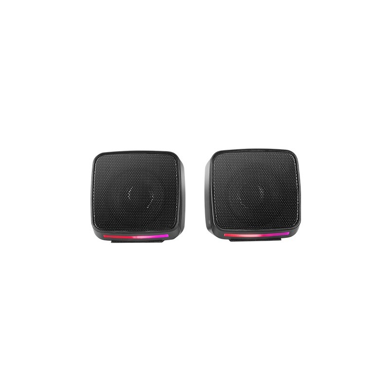 MS-PRO  Altavoces Compactos 10W  Iluminación RGB Flow Dinámica  Altavoz PC con Caja de Control y Entrada Jack 3.5mm  Altavoce