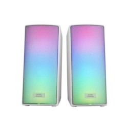 MSRGB2  Altavoces Bluetooth 5.3 15W  Procesador de Sonido DSP  Iluminación RGB Dinámica  Frontal Total Mesh  Altavoces Compac