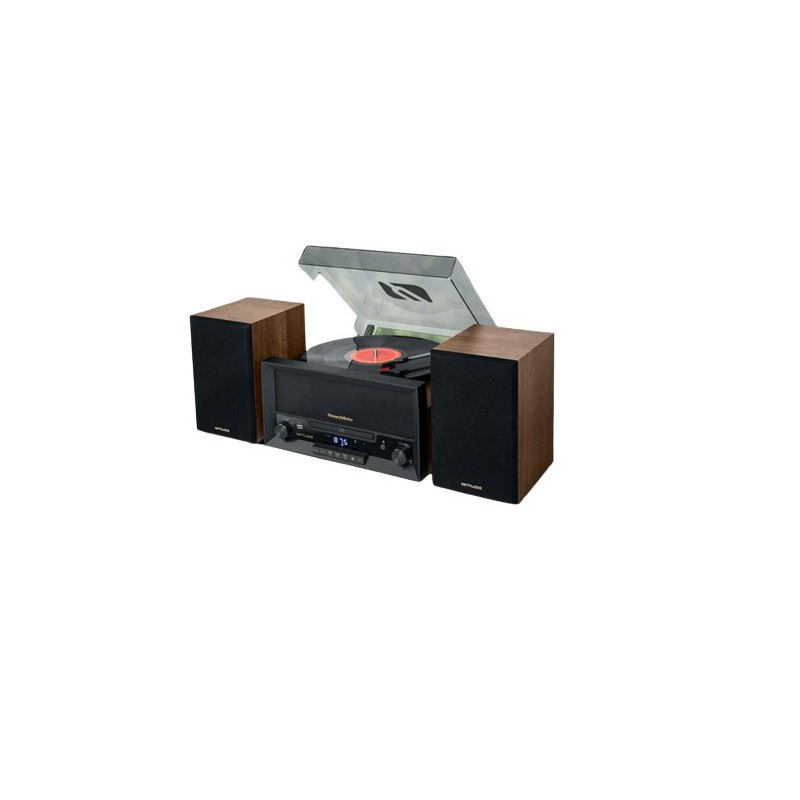 MT-120 MB Minicadena de música para uso doméstico Negro  Transparente  Madera Manual