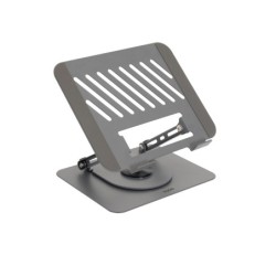 Soporte Elevador con rotación 360° y ajustable  para dispositivos de 11”-17”  Color Gris Oscuro