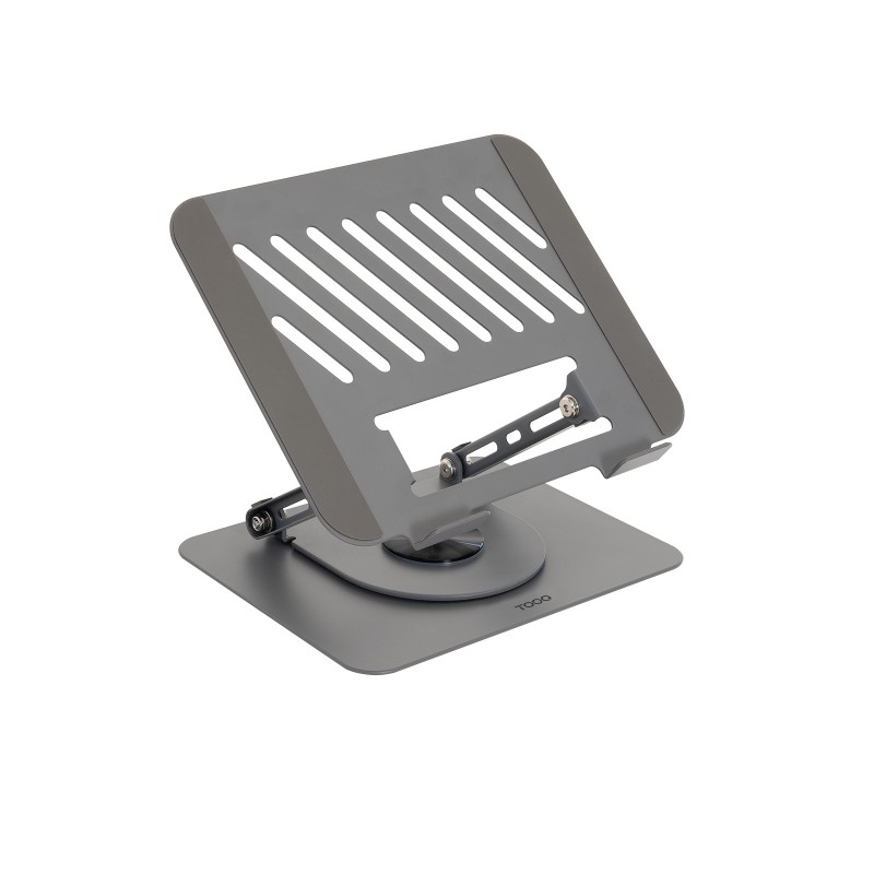 Soporte Elevador con rotación 360° y ajustable  para dispositivos de 11”-17”  Color Gris Oscuro