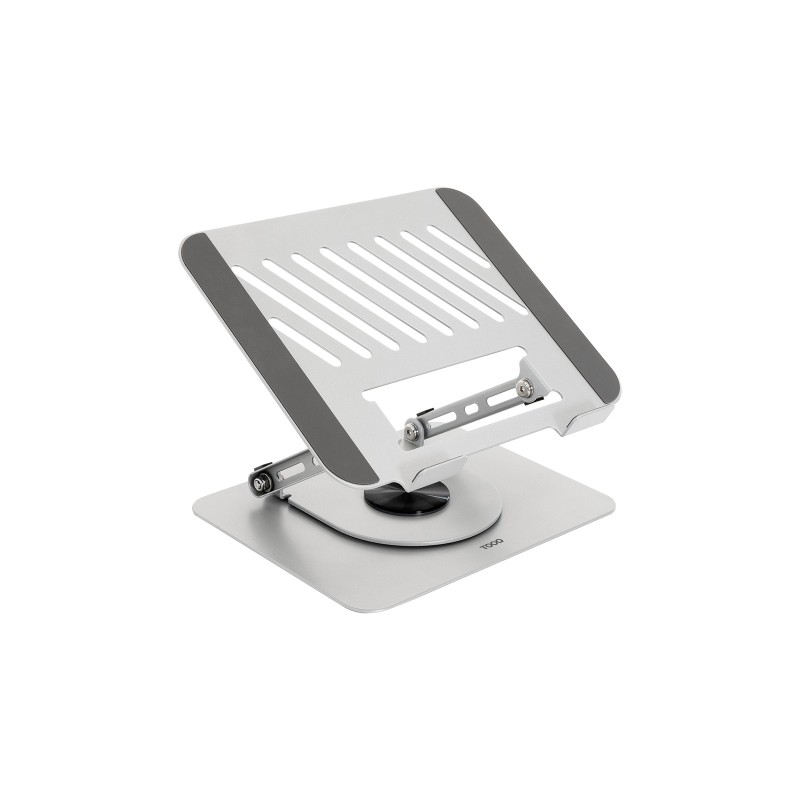 Soporte Elevador con rotación 360° y ajustable  para dispositivos de 11”-17”  Color Plata