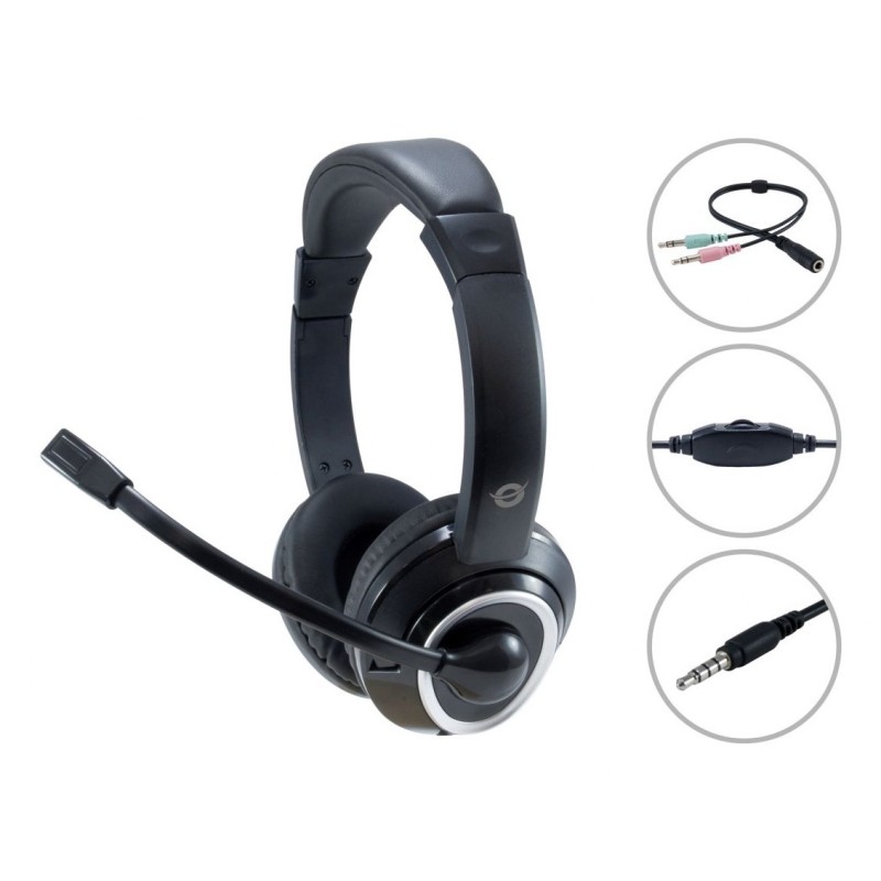 POLONA02BA auricular y casco Auriculares Alámbrico Diadema Juego Negro