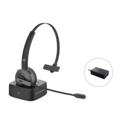 POLONA03BD auricular y casco Auriculares Inalámbrico Diadema Oficina/Centro de llamadas Bluetooth Base de carga Negro