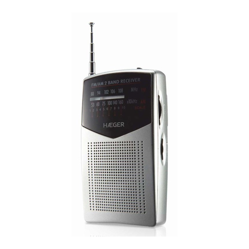 PR-BIB.006A radio Portátil Analógica Negro  Plata