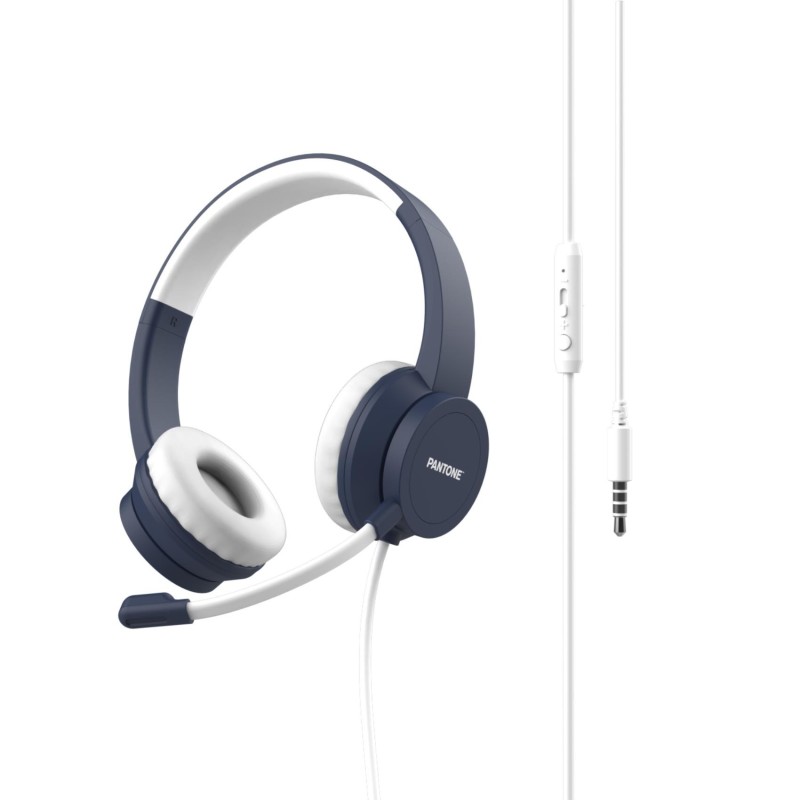 PT-WDH002N auricular y casco Auriculares Alámbrico Diadema Oficina/Centro de llamadas Azul