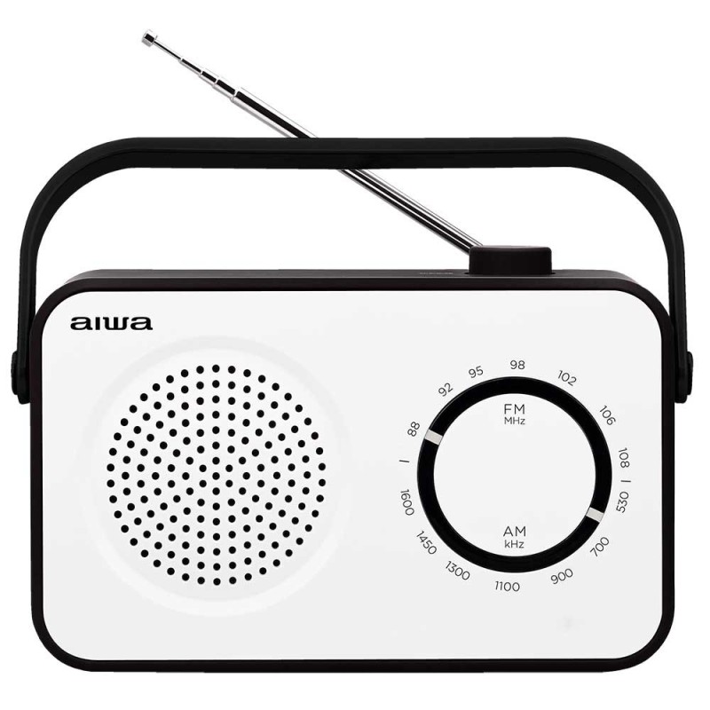 R-190BW radio Portátil Analógica Negro  Blanco