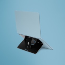 Soporte para portátil R-Go Riser Attachable  elevador plegable y ajustable para portátil  aluminio  plata