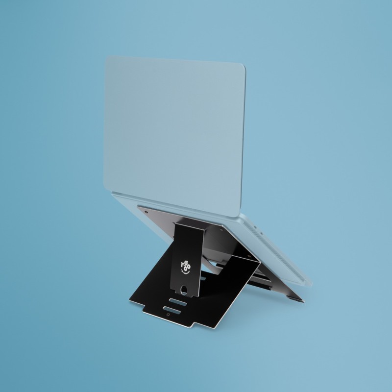 Soporte para portátil R-Go Riser Flexible  elevador plegable ajustable para portátil  ergonómico  aluminio Hylite  negro