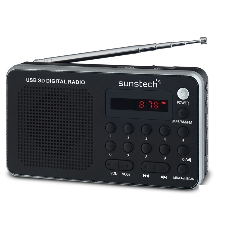 Portable digital AM/FM radio silver Portátil Analógica Negro  Plata