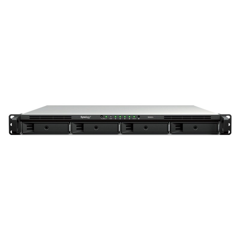 RackStation RS826+ servidor de almacenamiento NAS Bastidor (1U) AMD Ryzen V1500B 4 GB DDR4 0 TB DiskStation Manager Negro  Gr