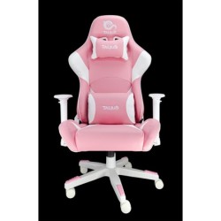 Silla Dragonfly gaming blanco/rosa 2D  butterfly  base nylon  ruedas 60mm nylon  gas clase 4