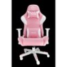Silla Dragonfly gaming blanco/rosa 2D  butterfly  base nylon  ruedas 60mm nylon  gas clase 4
