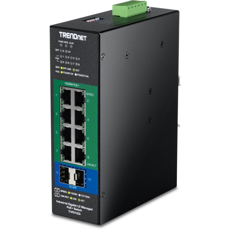 TI-PG103I switch Gestionado Gigabit Ethernet (10/100/1000) Energía sobre Ethernet (PoE) Negro