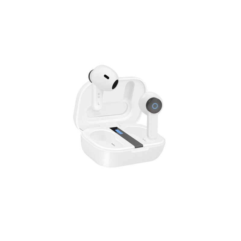 Bender Auriculares Inalámbricos + Micrófono Bluetooth con Estuche de Carga  Blancos