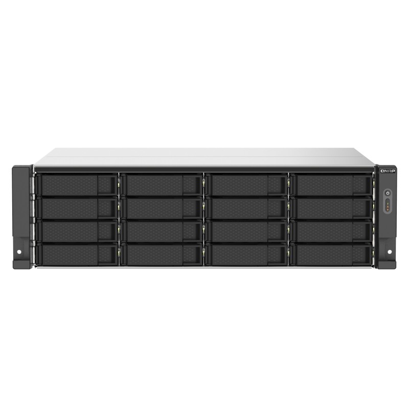 TS-1673AU-RP-16G servidor de almacenamiento NAS Bastidor (3U) Ryzen Embedded V1500B 16 GB DDR4 0 TB QNAP QTS Negro  Gris