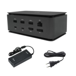 Metal USB4 Docking station Dual 4K HDMI DP with Power Delivery 80 W + Universal Charger 100 W