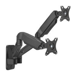 Soporte De Pared Pro Contrapeso Giratorio E Inclinable Para Monitor/tv 9kg (3 Pivotes  2 Brazos) De 17-32  Negro