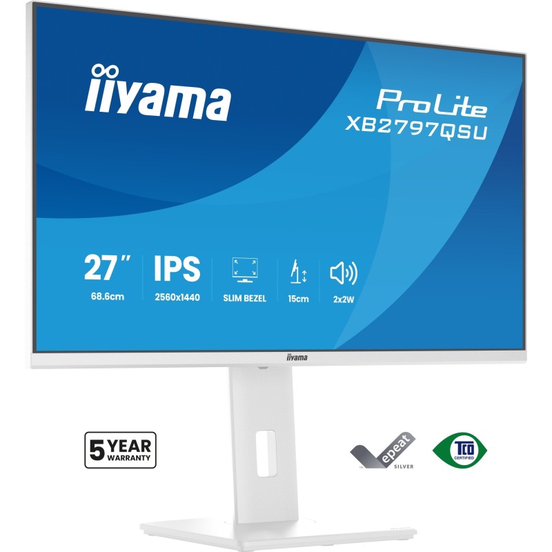 ProLite XB2797QSU-W1 pantalla para PC 68 6 cm (27") 2560 x 1440 Pixeles Quad HD LED Blanco