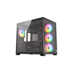 TESSERACT X 50  Caja Panorámica de Doble Cámara con Cristal Templado  6 Ventiladores A-RGB de 120 mm  USB 3.0 ATX  Negra