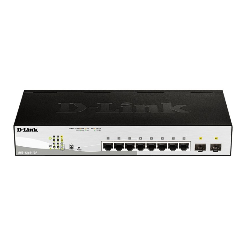DGS-1210-10P Gestionado L2 Gigabit Ethernet (10/100/1000) Energa sobre Ethernet (PoE) 1U Negro
