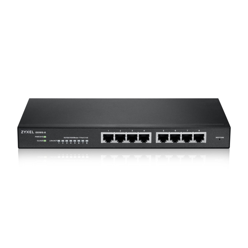 GS1915-8 Gestionado L2 Gigabit Ethernet (10/100/1000) Negro