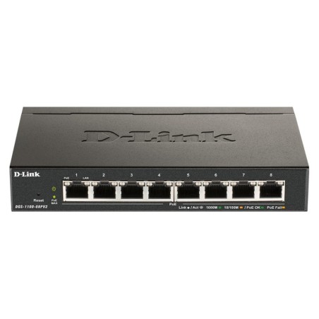 DGS-1100-08PV2/B Gestionado L2/L3 Gigabit Ethernet (10/100/1000) Energa sobre Ethernet (PoE) Negro
