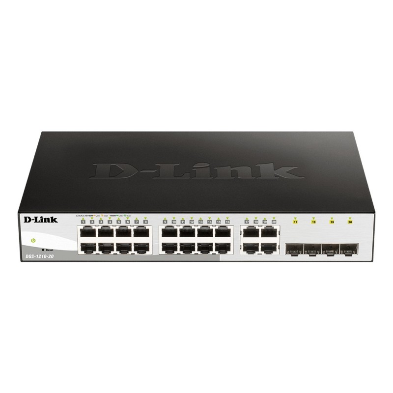 DGS-1210-20 Gestionado L2 Gigabit Ethernet (10/100/1000) 1U Negro