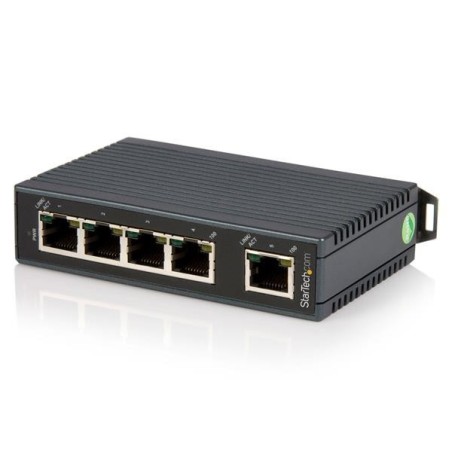 Switch Conmutador Industrial Ethernet de 5 Puertos RJ45 de Montaje en Carril DIN