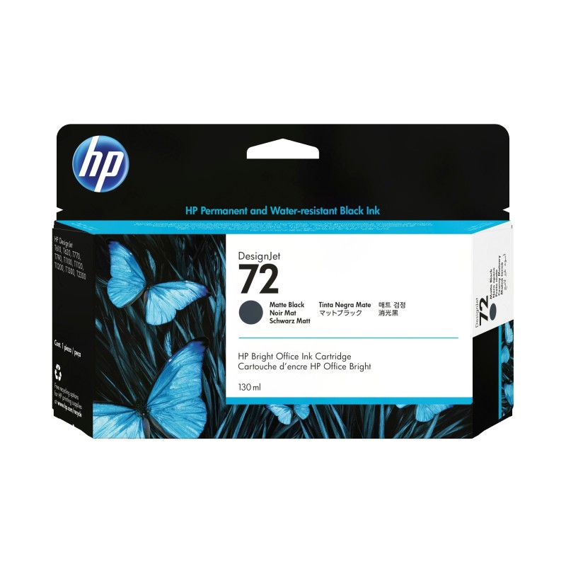 Cartucho de tinta DesignJet 72 negro mate de 130 ml