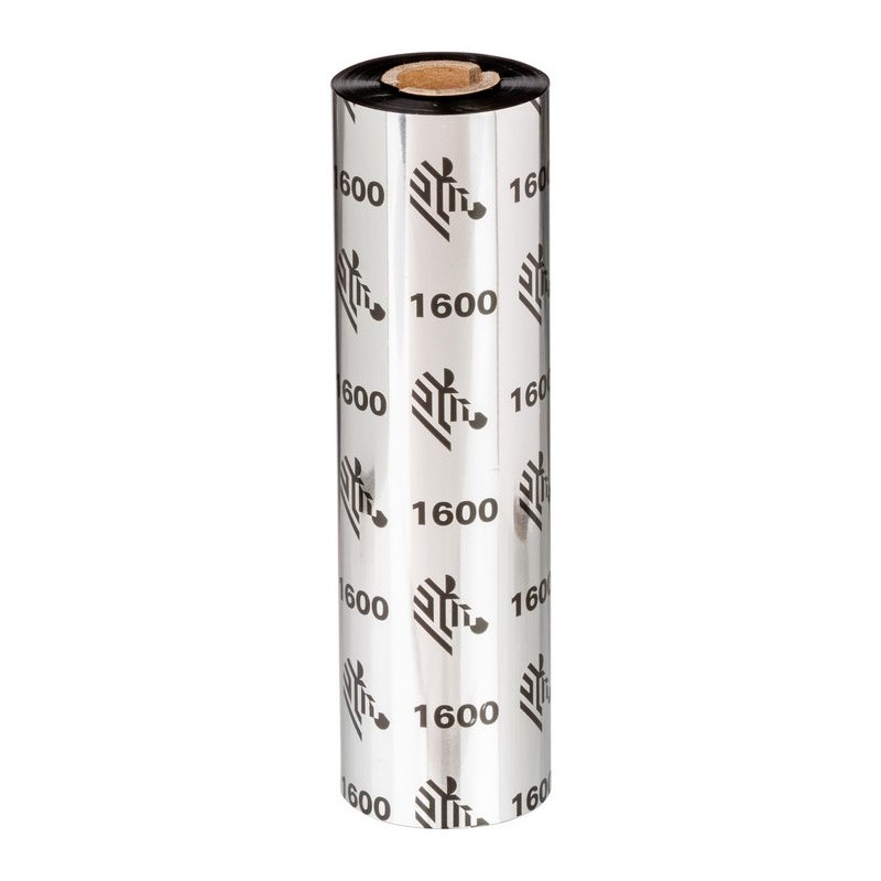 Cinta de Cera 1600  110mm x 450m  Econmica  Ncleo de 1in  18 rollos/caja