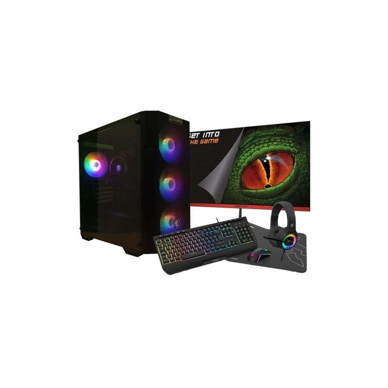 AMD Ryzen 5 4650G/16GB/2 Tb NVMe/Monitor 24" Teclado raton auriculares y alfombriila Ordenador Gaming
